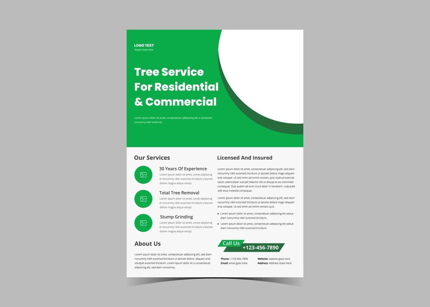 modèle de conception de flyer de service d'arbre vecteur