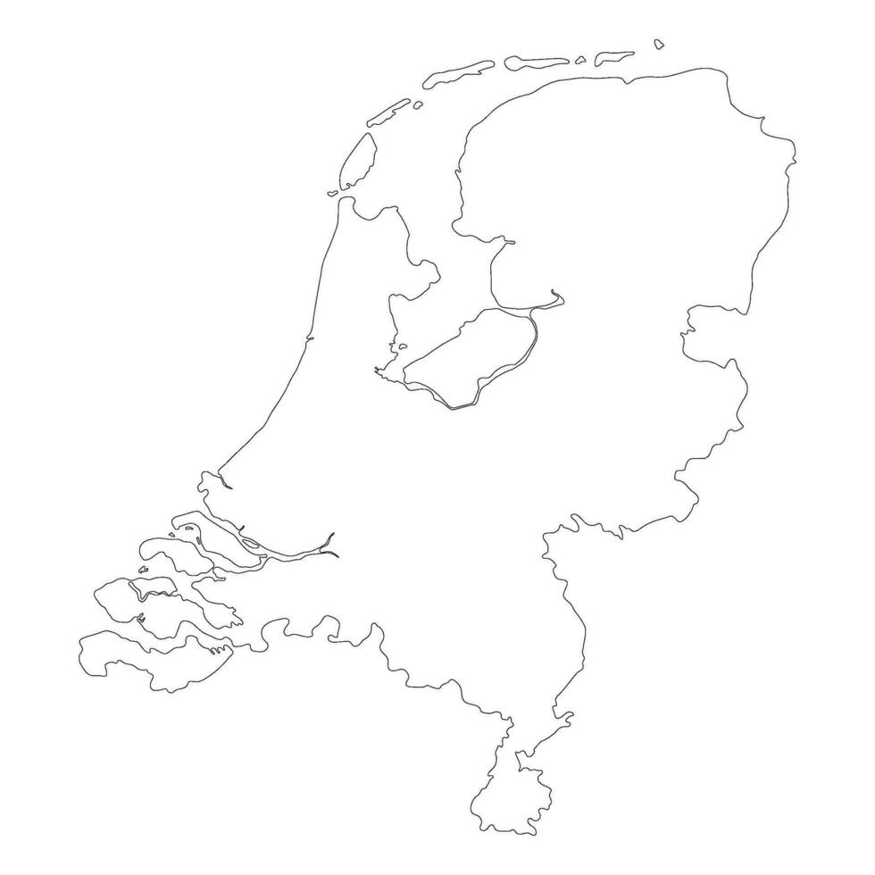 Pays-Bas carte. carte de Hollande dans haute détails sur blanc Couleur vecteur