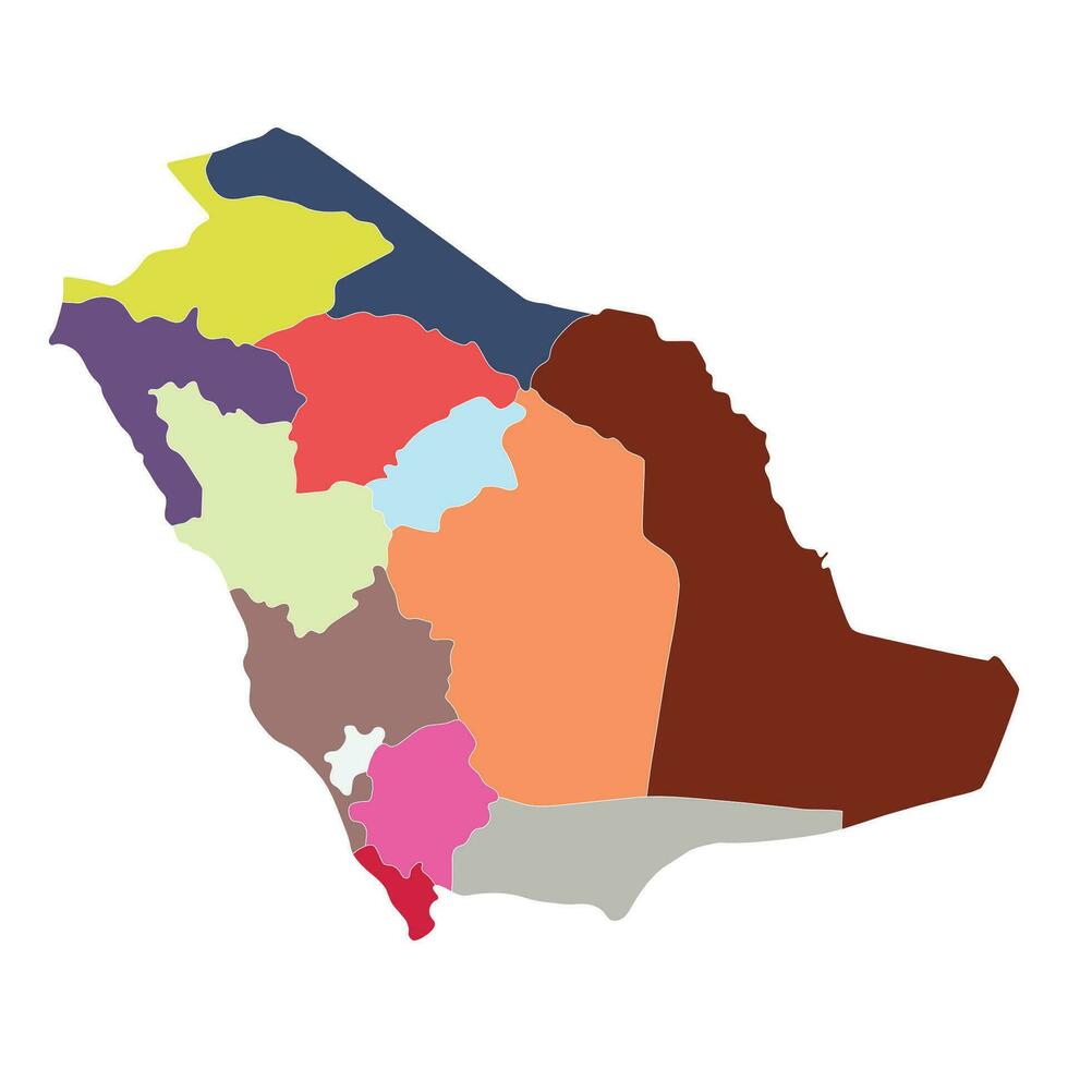 saoudien Saoudite carte. carte de saoudien Saoudite dans administratif Régions vecteur