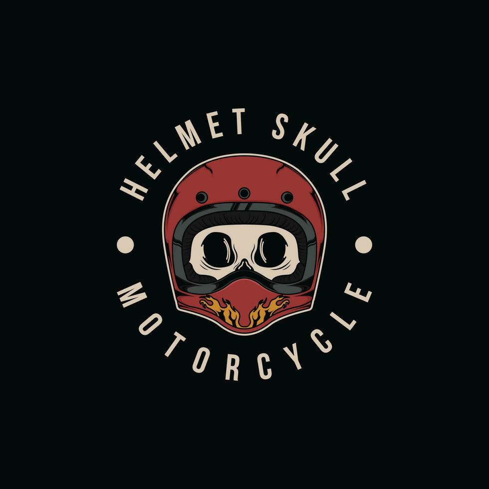 logo conception idée pour une moto club avec une casque crâne symbole vecteur