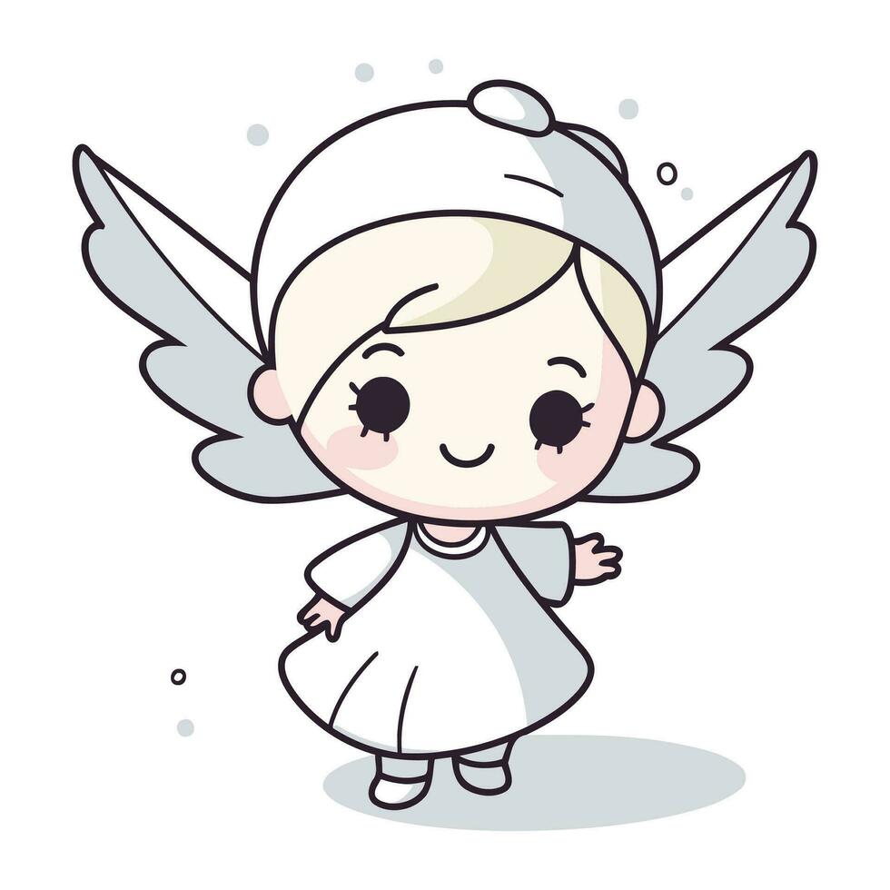 mignonne ange fille vecteur illustration. dessin animé personnage conception série.