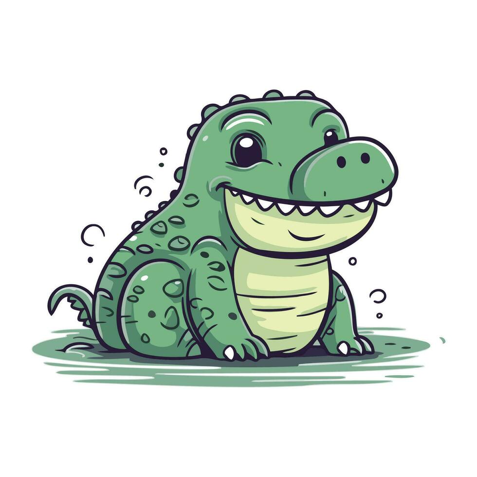 dessin animé crocodile. vecteur illustration de une dessin animé crocodile.