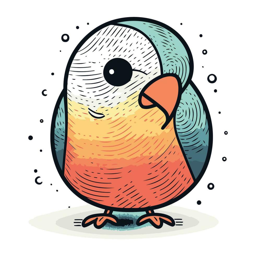 mignonne dessin animé perroquet oiseau. vecteur illustration pour votre conception.
