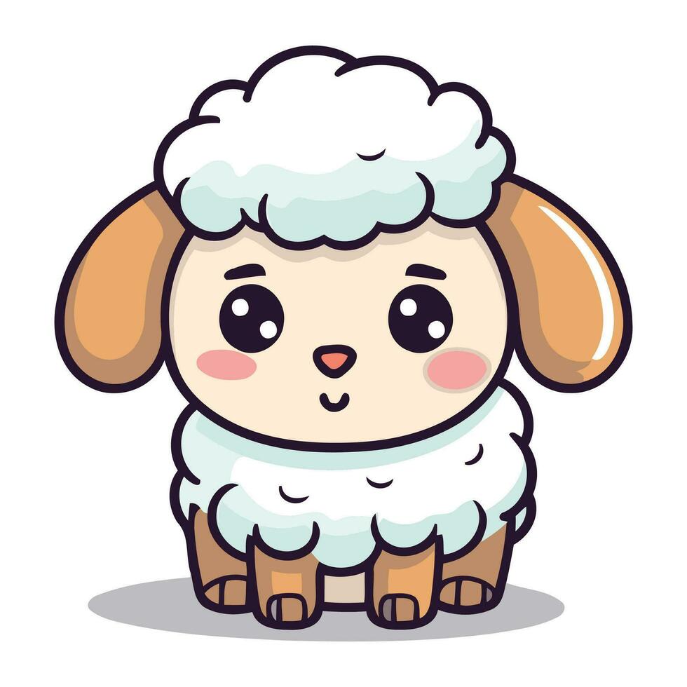 mouton personnage dessin animé conception. mignonne mouton mascotte vecteur illustration.