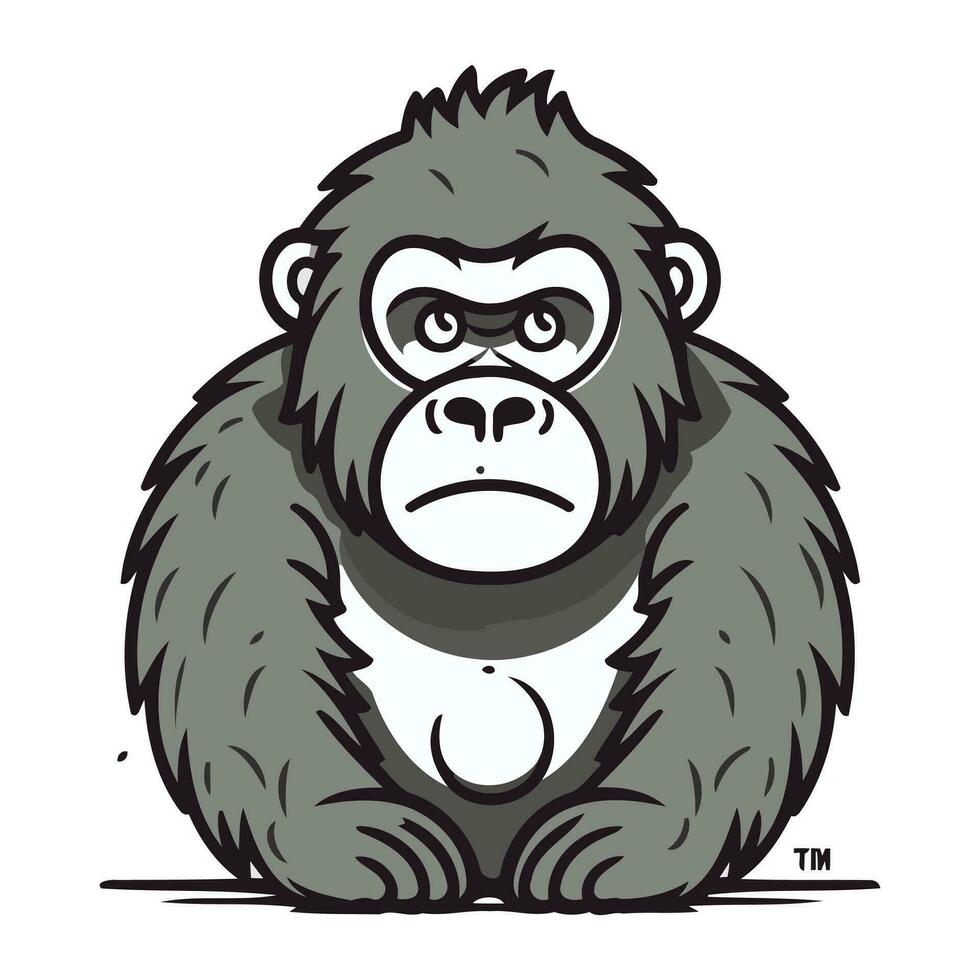 vecteur illustration de une gorille dans une dessin animé style isolé sur blanc Contexte.
