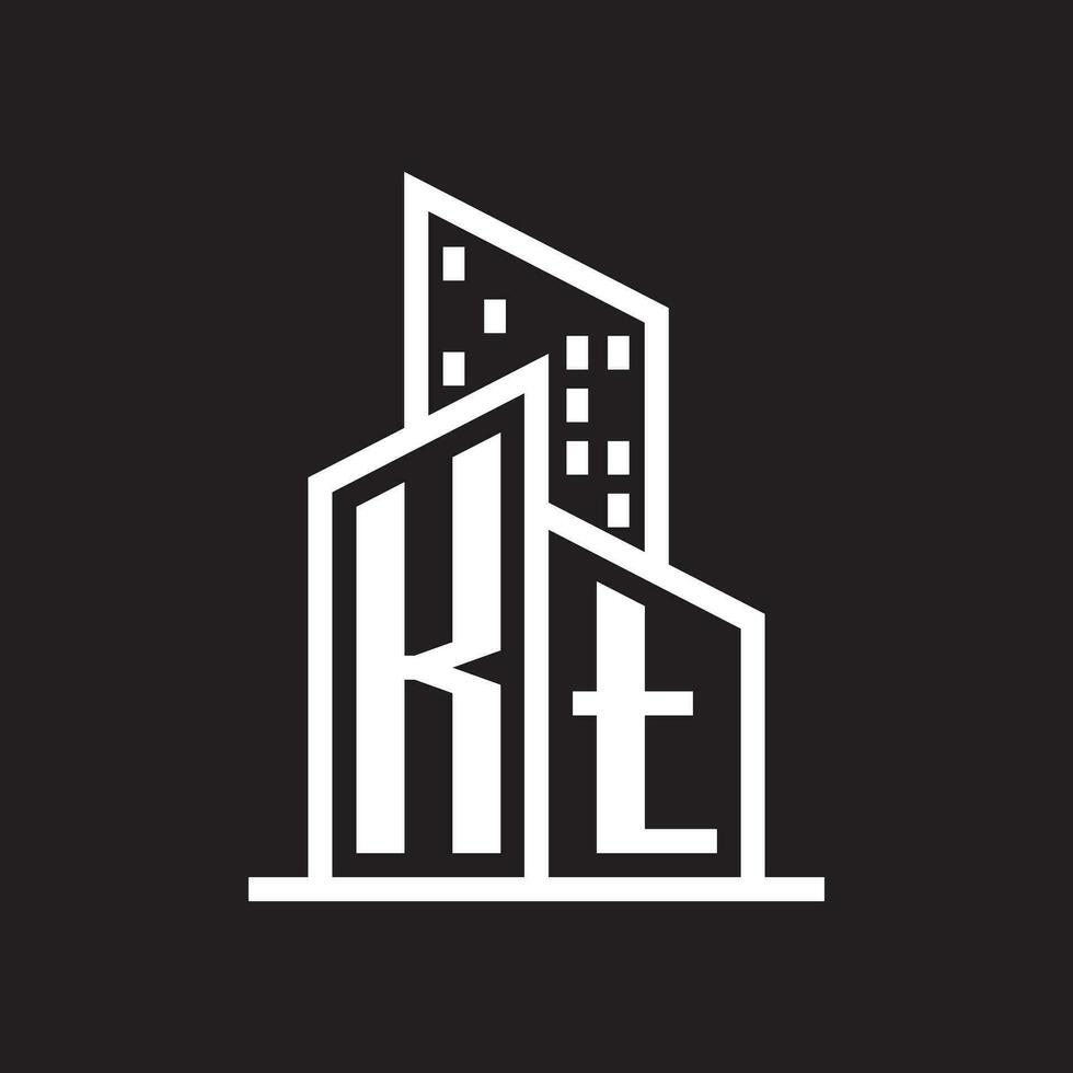 kt réel biens logo avec bâtiment style , réel biens logo Stock vecteur