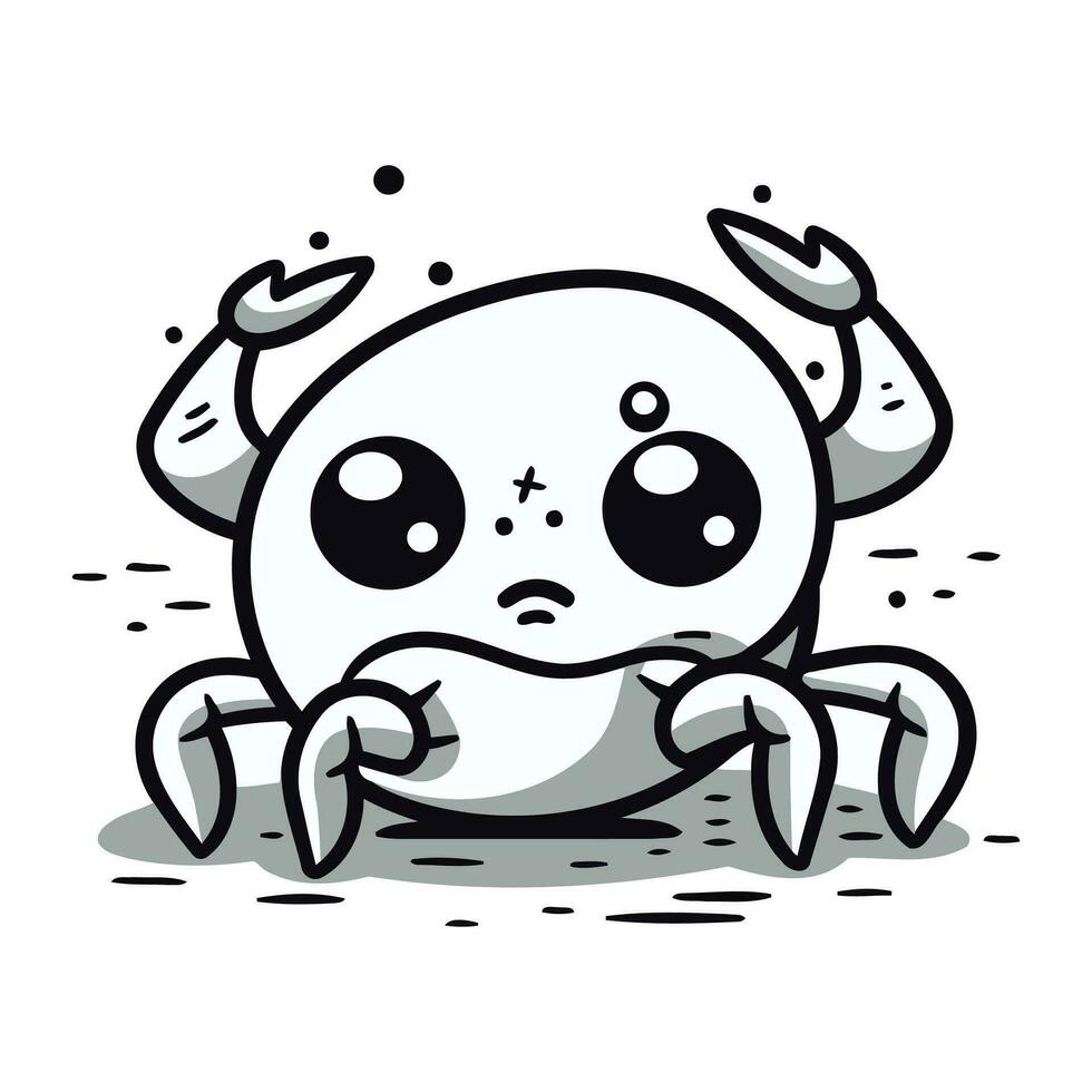 mignonne dessin animé crabe. vecteur illustration. isolé sur blanc Contexte.