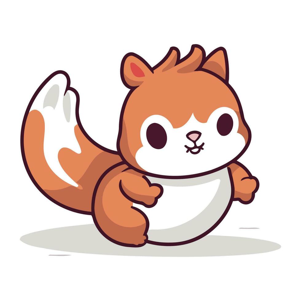 mignonne écureuil dessin animé sur blanc Contexte. animal personnage conception. vecteur illustration.