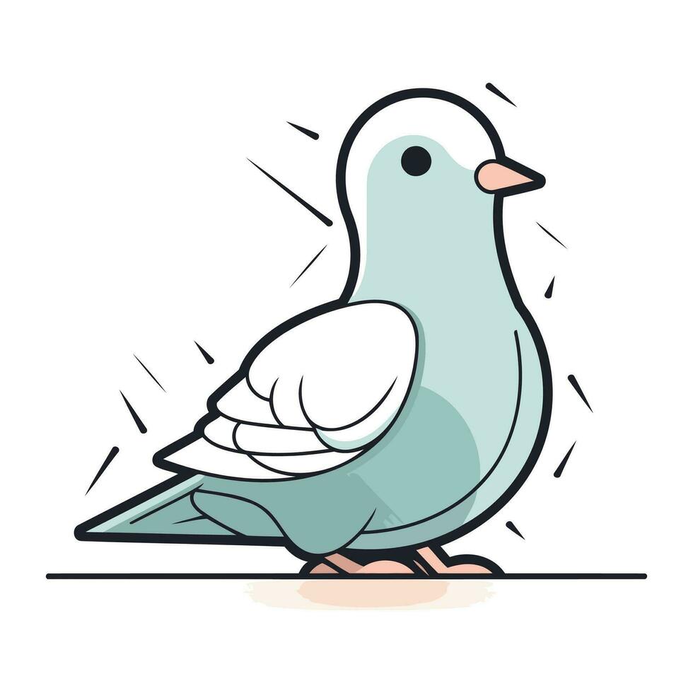 Pigeon vecteur illustration. mignonne griffonnage oiseau.
