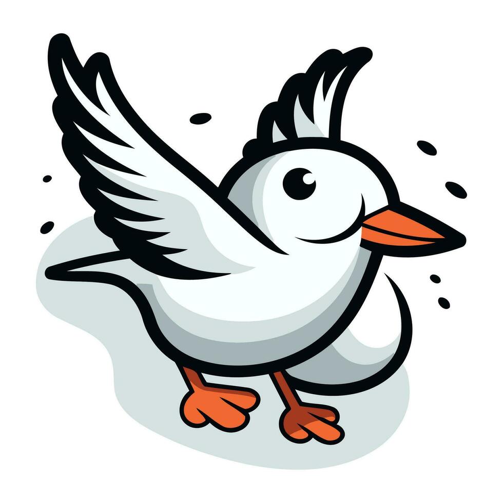 illustration de une mignonne dessin animé oiseau isolé sur une blanc Contexte. vecteur