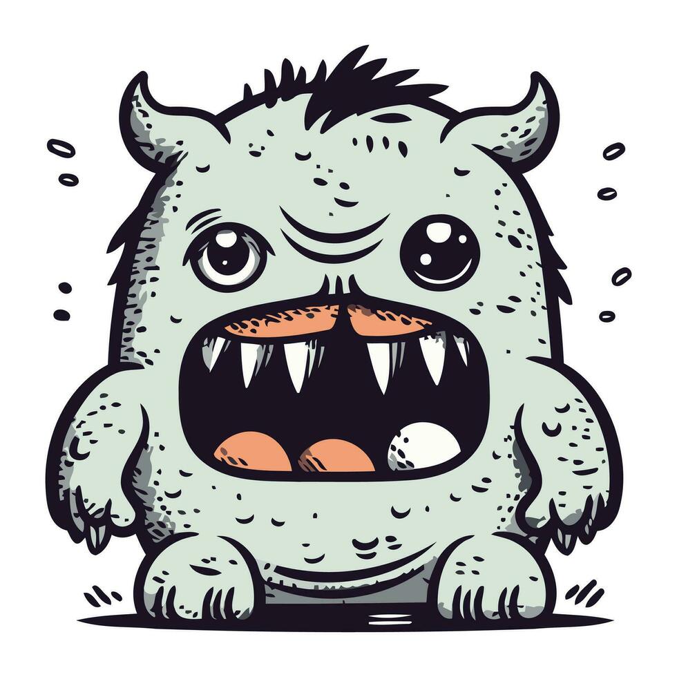 en colère dessin animé monstre. vecteur illustration de une monstre dans dessin animé style.