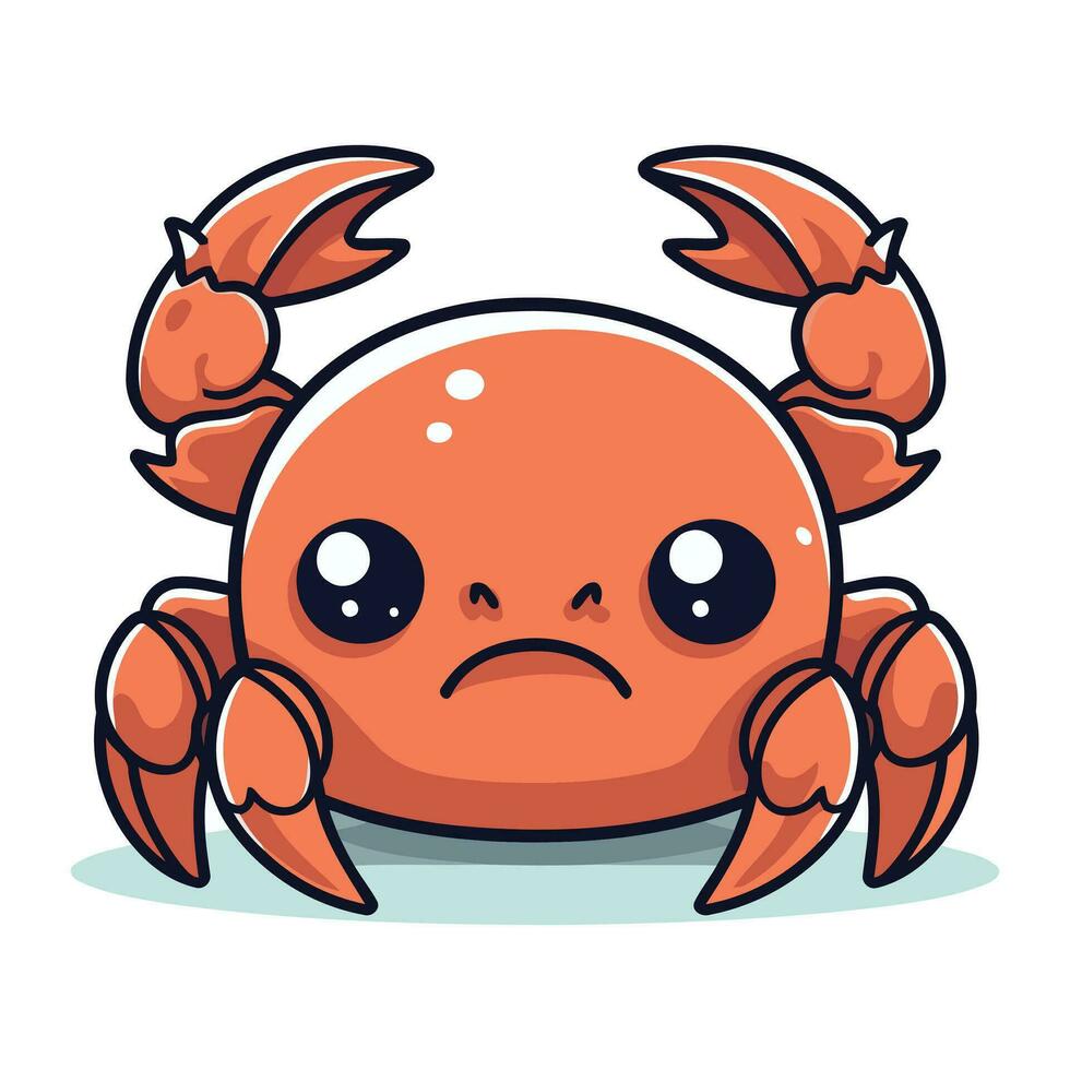 Crabe dessin animé personnage. mignonne Crabe mascotte. vecteur illustration.