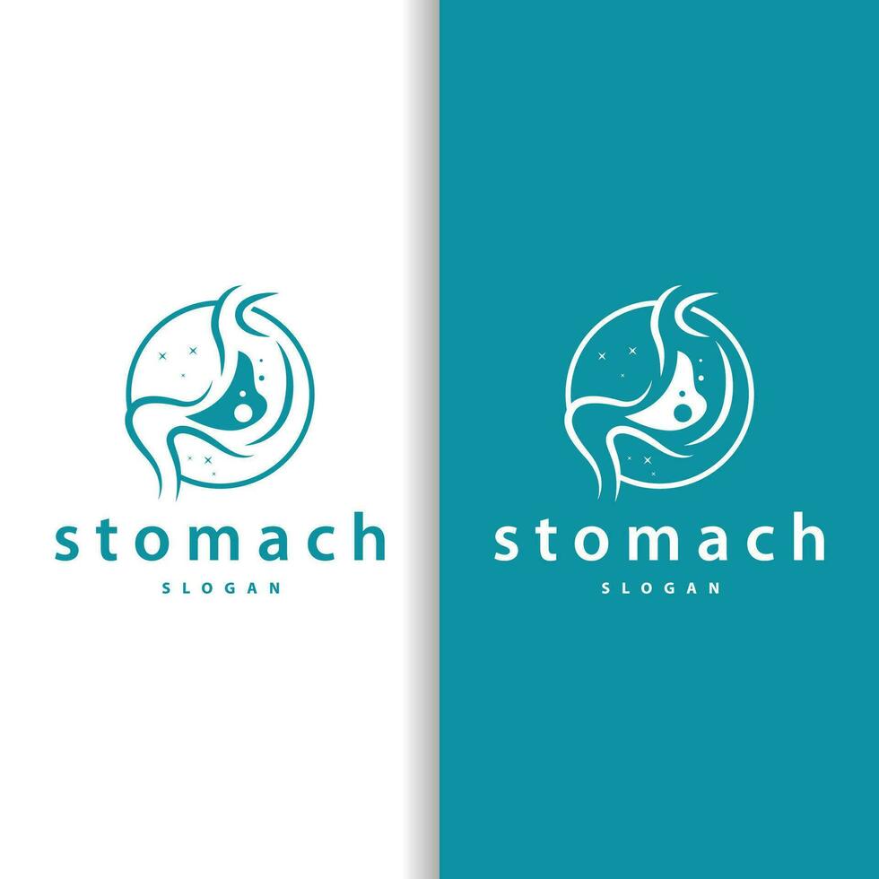 estomac logo, Facile conception pour marques avec une minimaliste concept, vecteur Humain santé modèle illustration