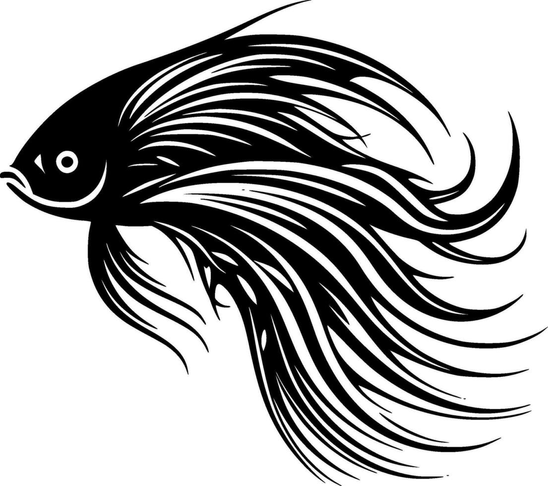 poisson, minimaliste et Facile silhouette - vecteur illustration