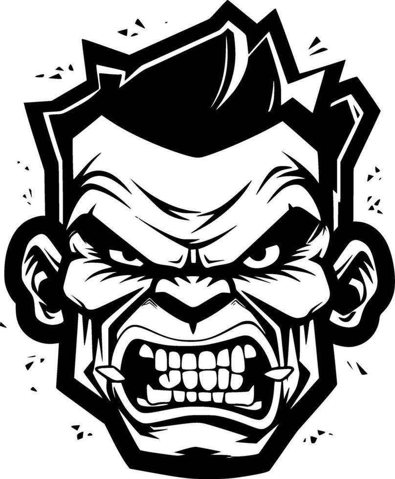 zombi - noir et blanc isolé icône - vecteur illustration
