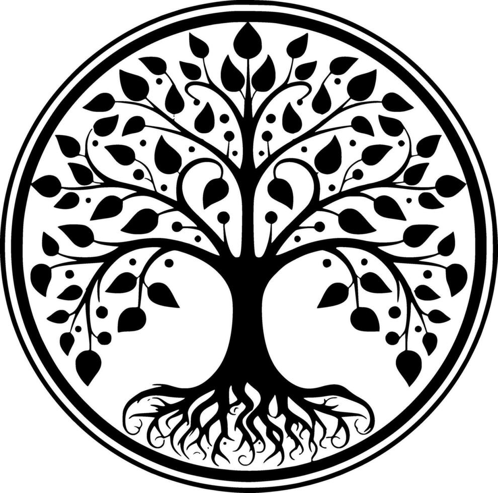 arbre - minimaliste et plat logo - vecteur illustration