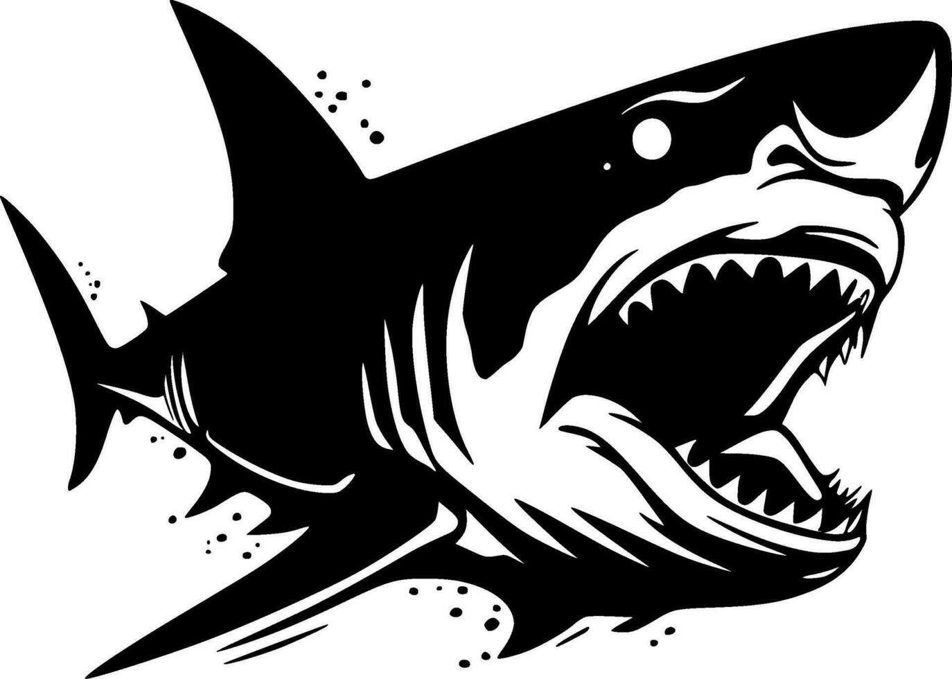 requin - noir et blanc isolé icône - vecteur illustration