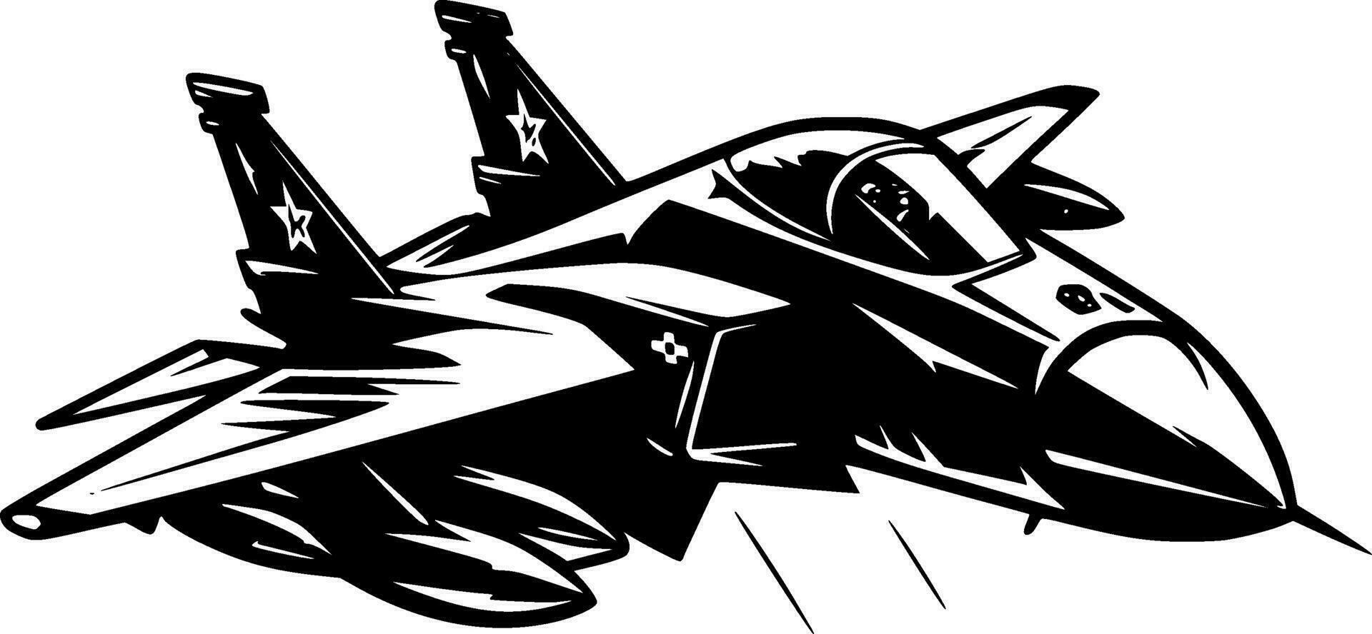 combattant jet, minimaliste et Facile silhouette - vecteur illustration