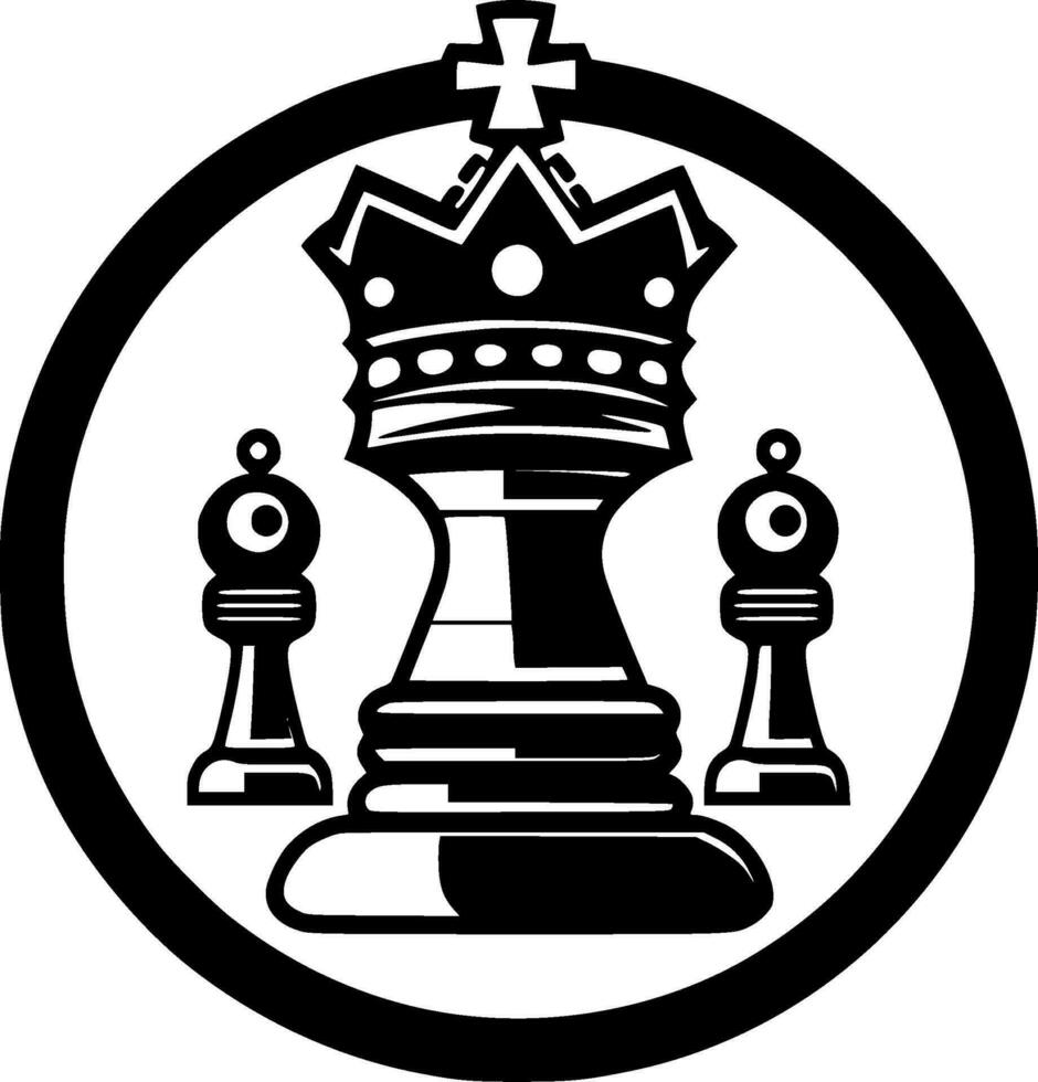 échecs - minimaliste et plat logo - vecteur illustration