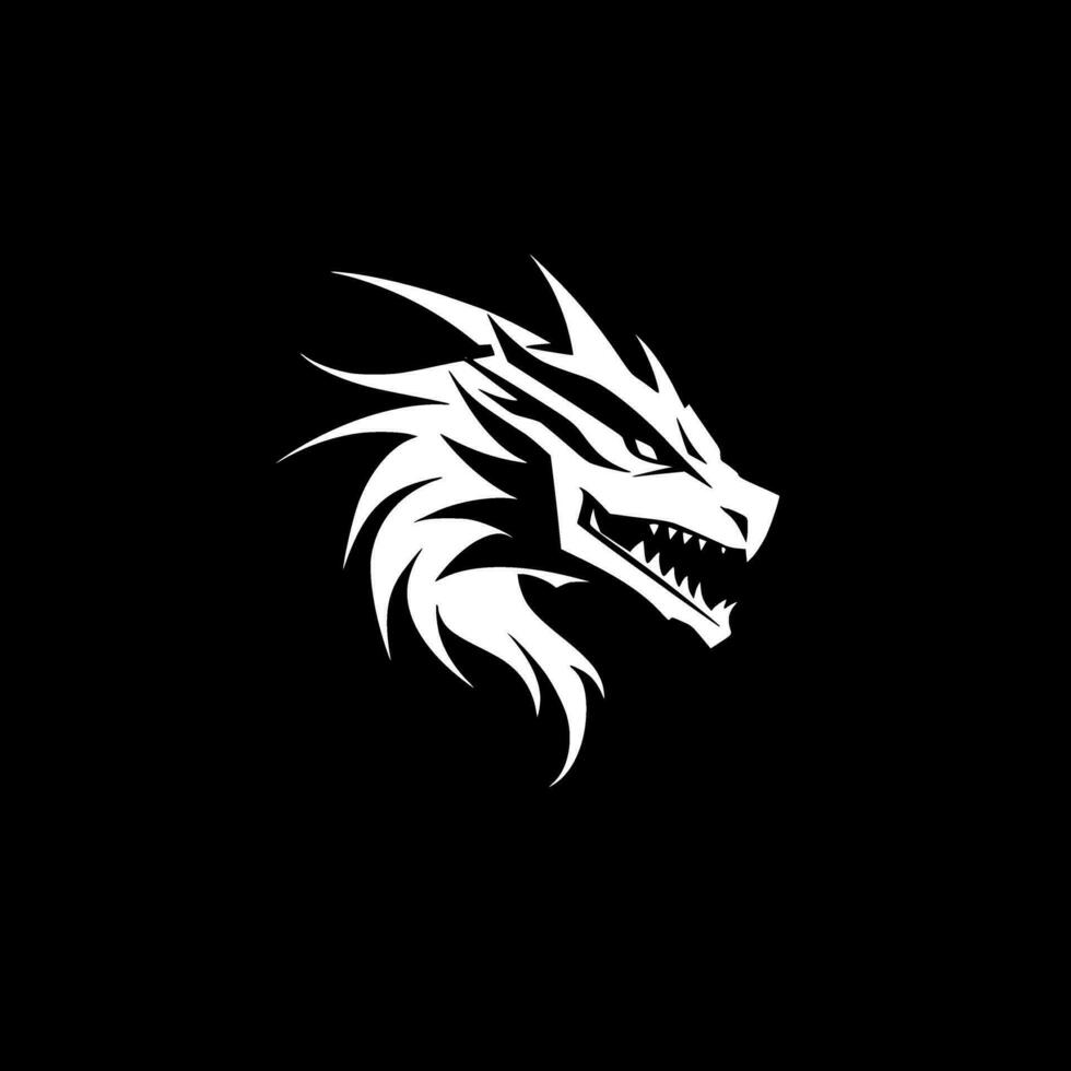 dragon - minimaliste et plat logo - vecteur illustration