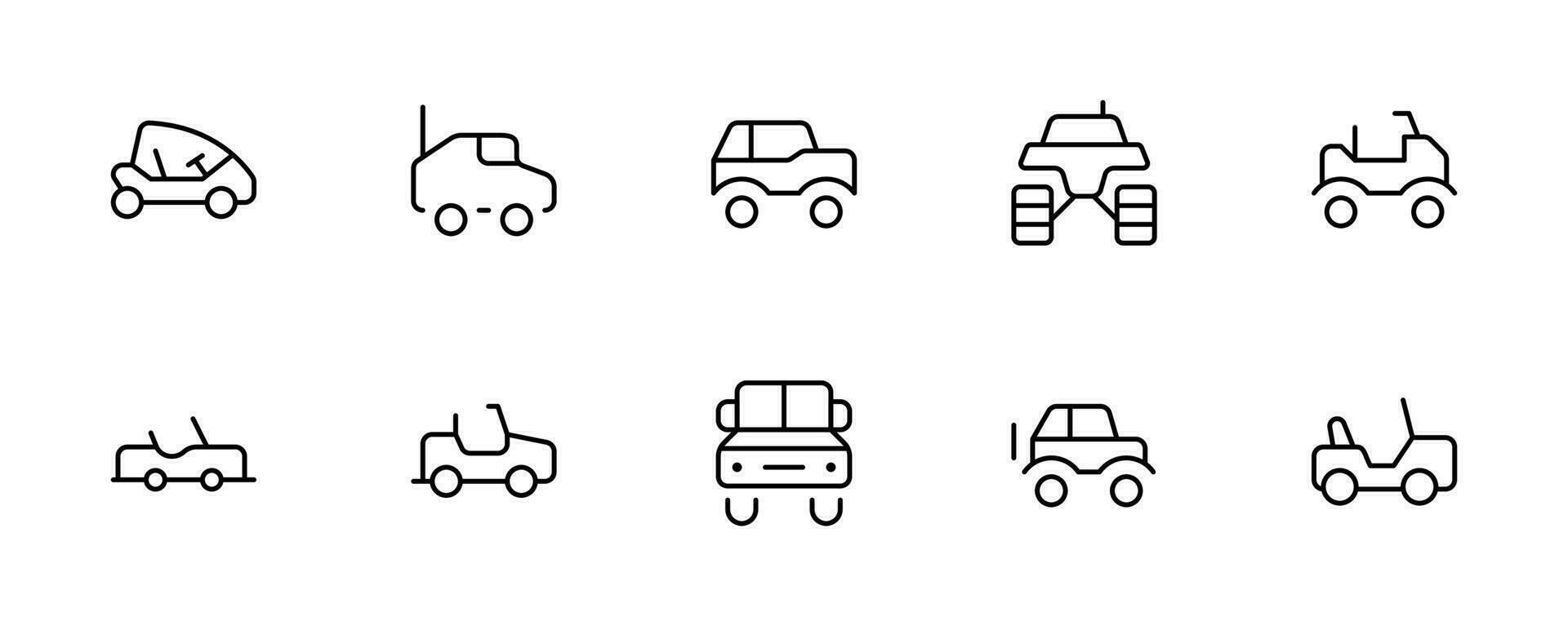 tout-terrain voiture icône. vecteur illustration. linéaire modifiable accident vasculaire cérébral. doubler, solide, plat doubler, mince style et adapté pour la toile page, mobile application, interface utilisateur, ux conception.