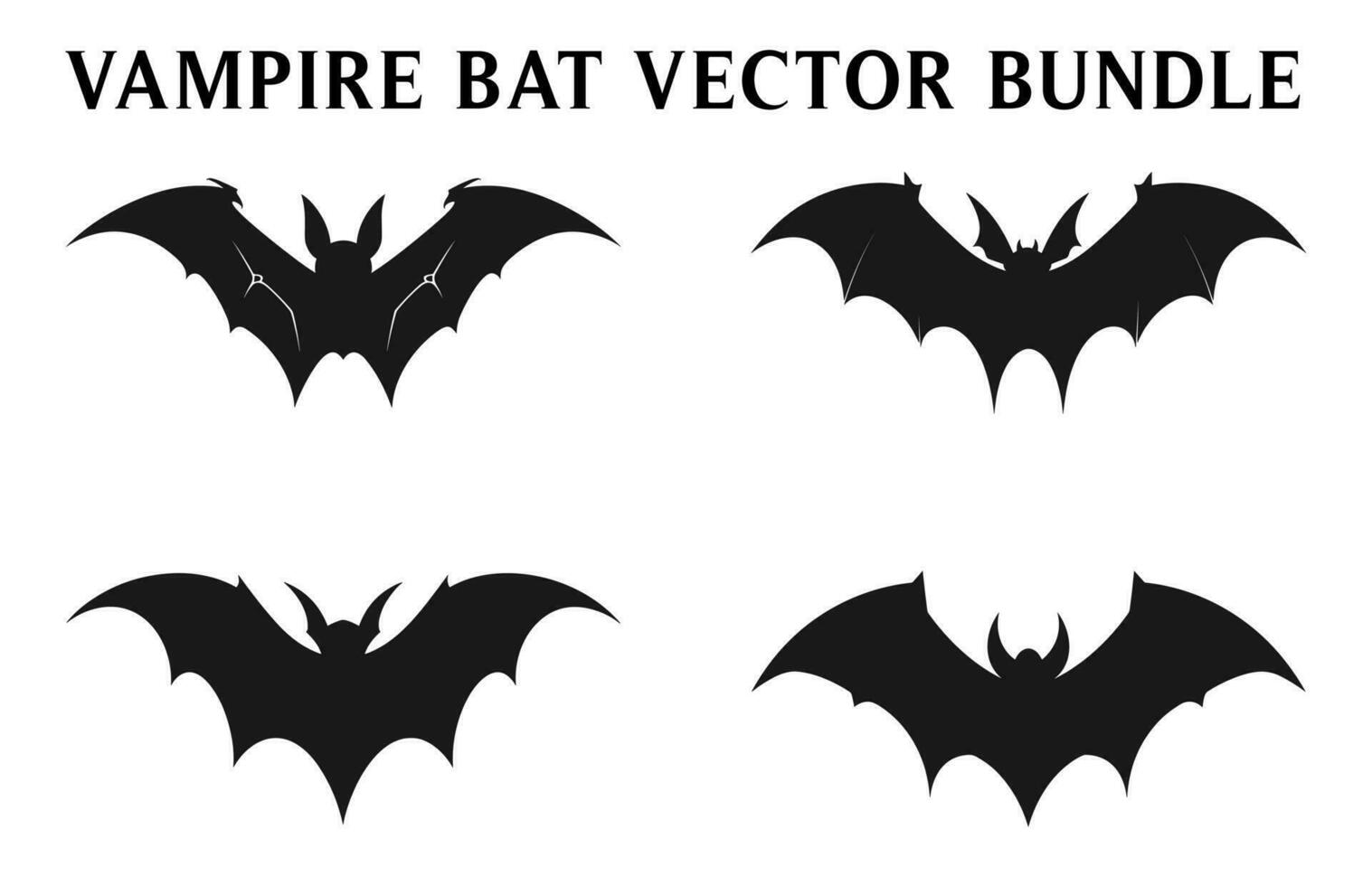 effrayant chauve souris vampire silhouettes, Halloween chauve souris en volant silhouettes vecteur