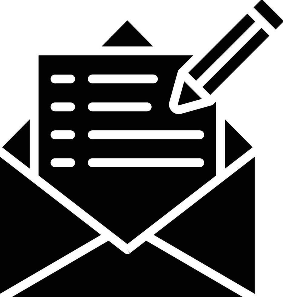 écrire courrier vecteur icône conception illustration