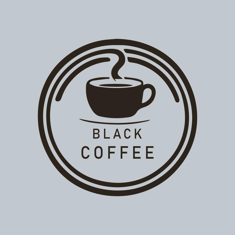 café logo Facile faible Contexte noir une blanc vecteur