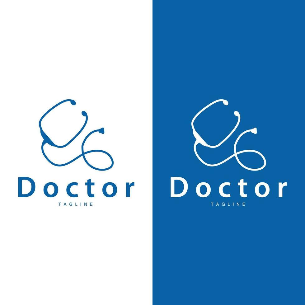 stéthoscope logo, santé médecin conception Facile ligne vecteur symbole illustration