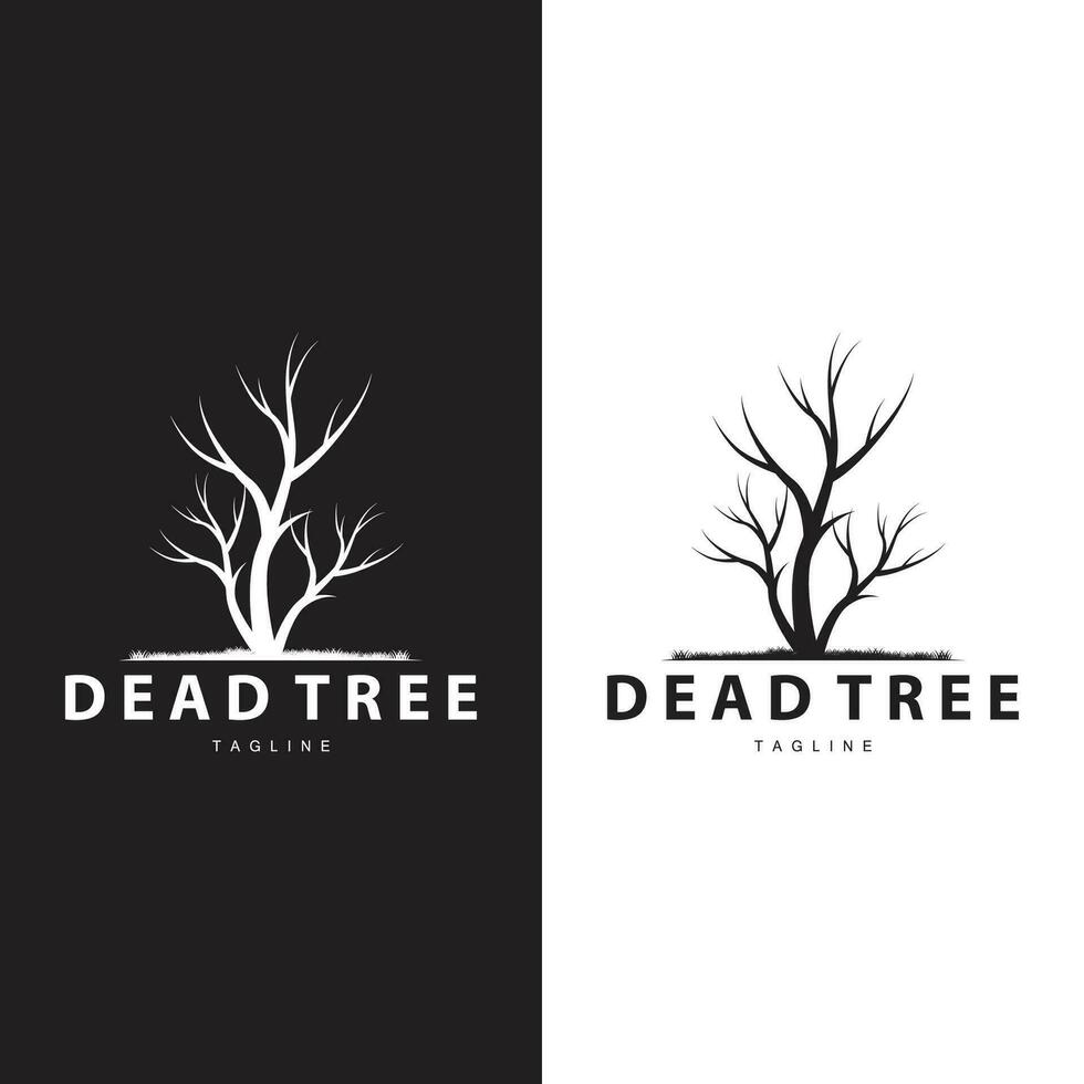sécheresse logo, sec arbre logo conception avec simple, minimaliste et moderne vecteur ligne style