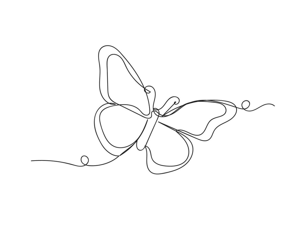 papillon dans un continu ligne dessin isolé vecteur illustration.