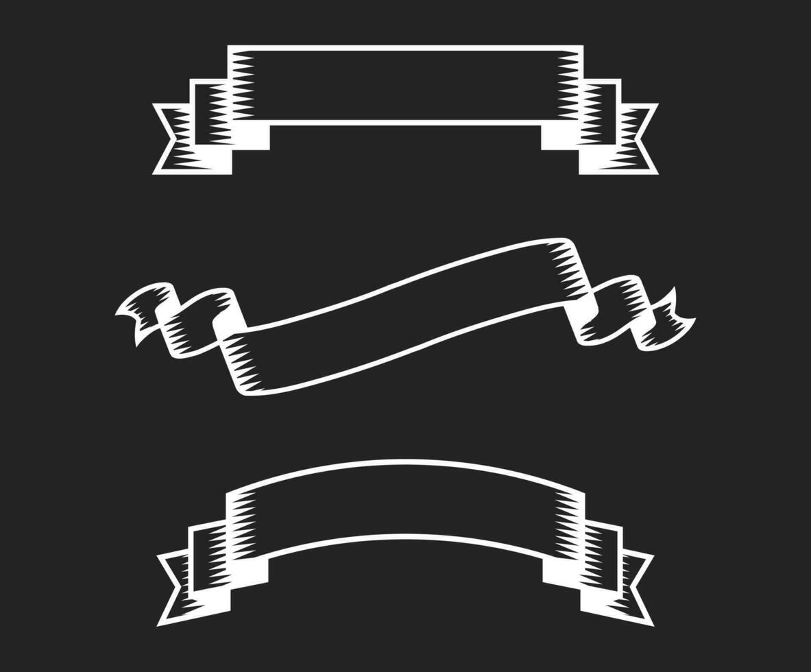 ancien ruban, bannière vecteurs les arts ensemble vecteur