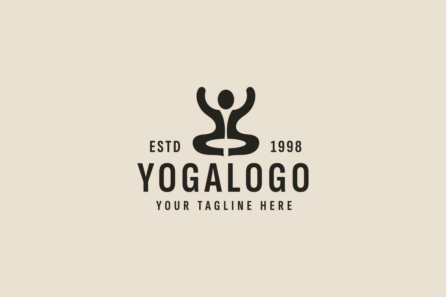 ancien style yoga logo vecteur icône illustration