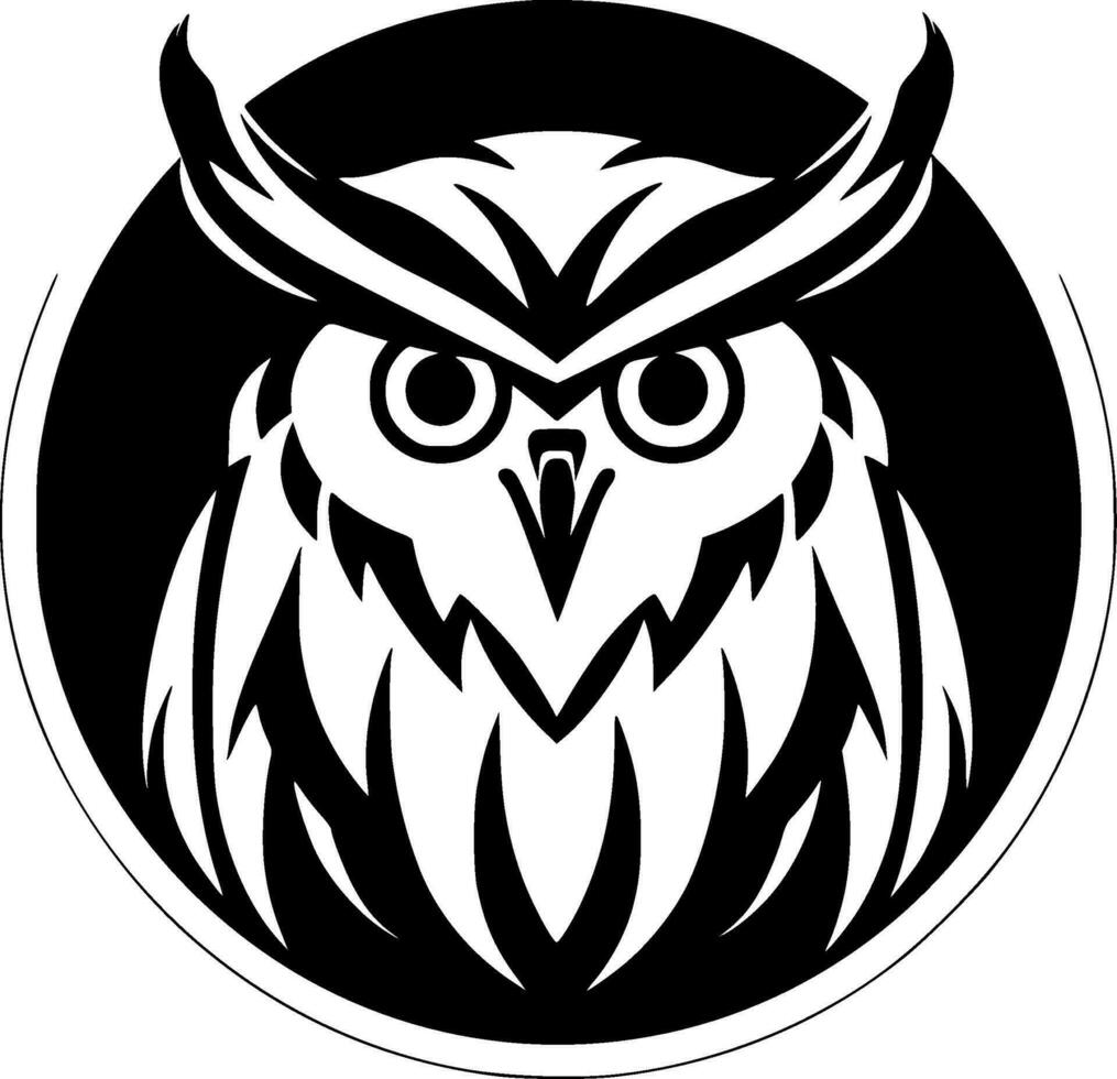 hibou - minimaliste et plat logo - vecteur illustration