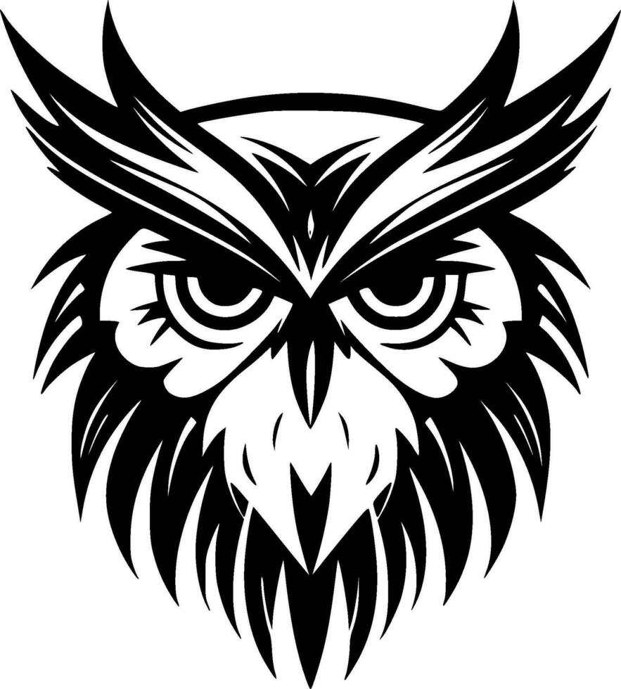 hibou, noir et blanc vecteur illustration