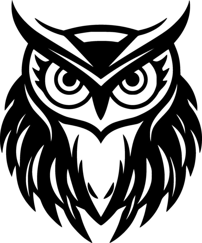 hibou - minimaliste et plat logo - vecteur illustration