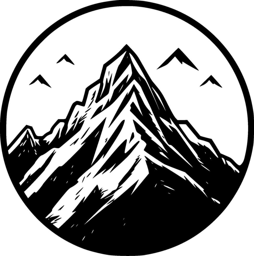 Montagne - minimaliste et plat logo - vecteur illustration