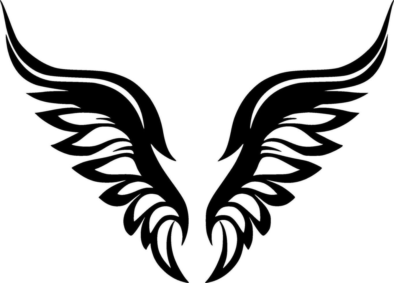 ailes, noir et blanc vecteur illustration