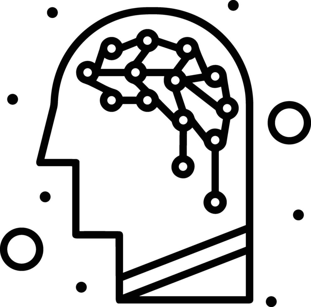 artificiel intelligence icône symbole vecteur image. illustration de le cerveau robot apprentissage Humain intelligent algorithme conception image.