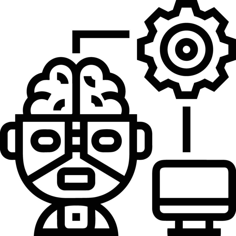 artificiel intelligence icône symbole vecteur image. illustration de le cerveau robot apprentissage Humain intelligent algorithme conception image.