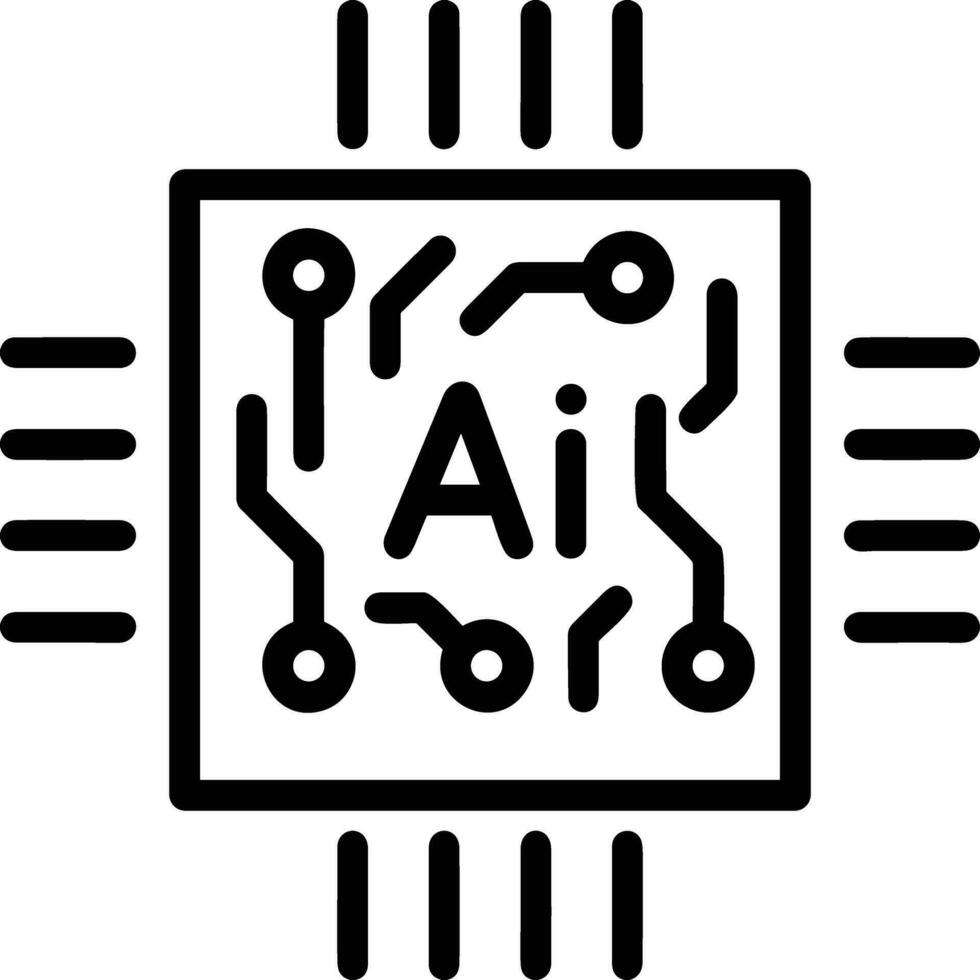 artificiel intelligence icône symbole vecteur image. illustration de le cerveau robot apprentissage Humain intelligent algorithme conception image.