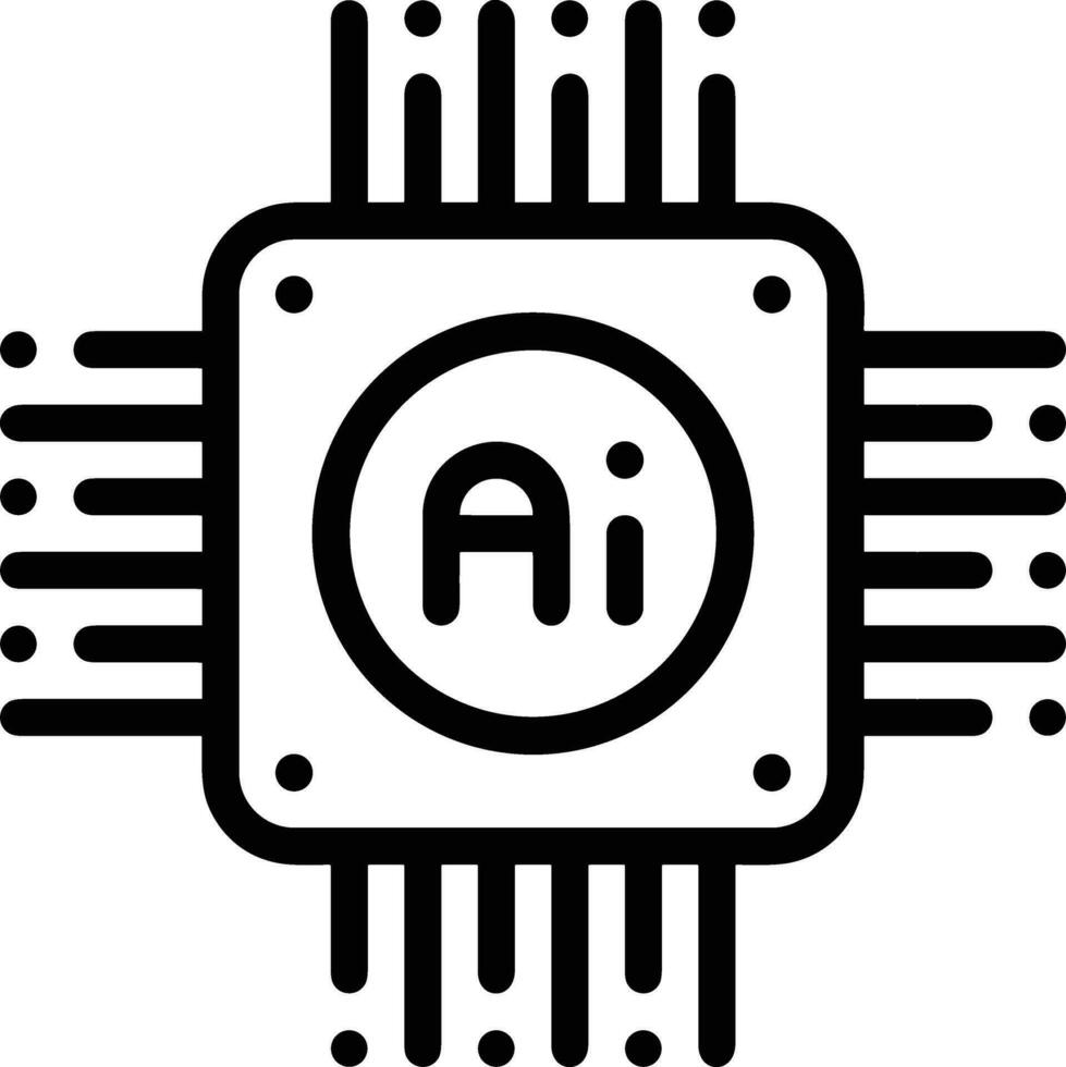 artificiel intelligence icône symbole vecteur image. illustration de le cerveau robot apprentissage Humain intelligent algorithme conception image.