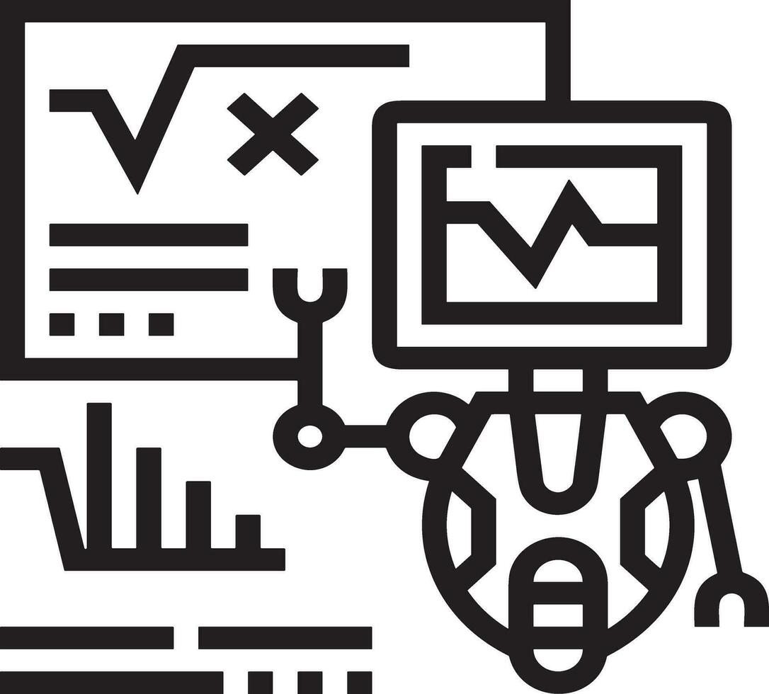 artificiel intelligence icône symbole vecteur image. illustration de le cerveau robot apprentissage Humain intelligent algorithme conception image.