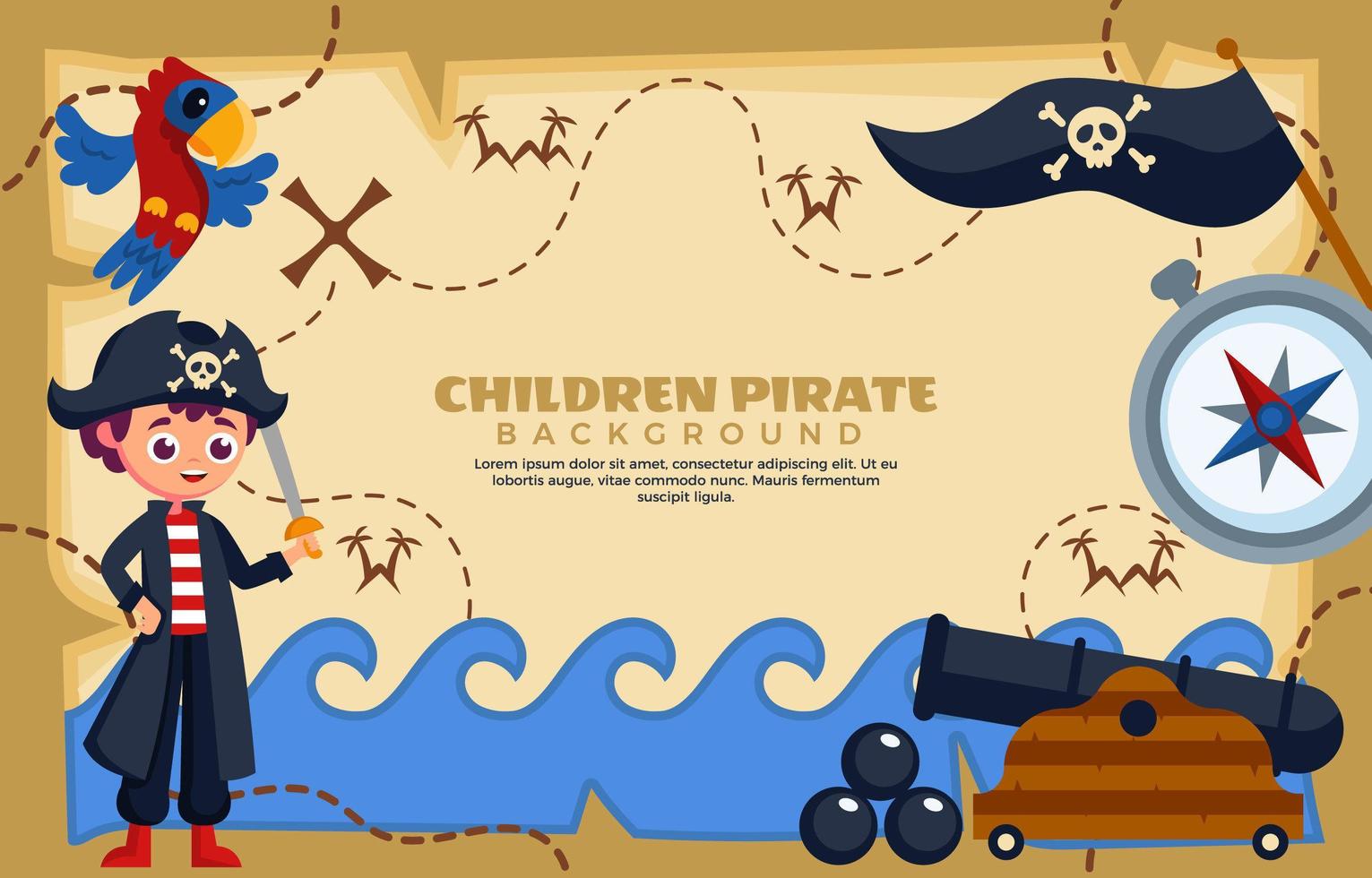 enfants déguisés en pirate vecteur