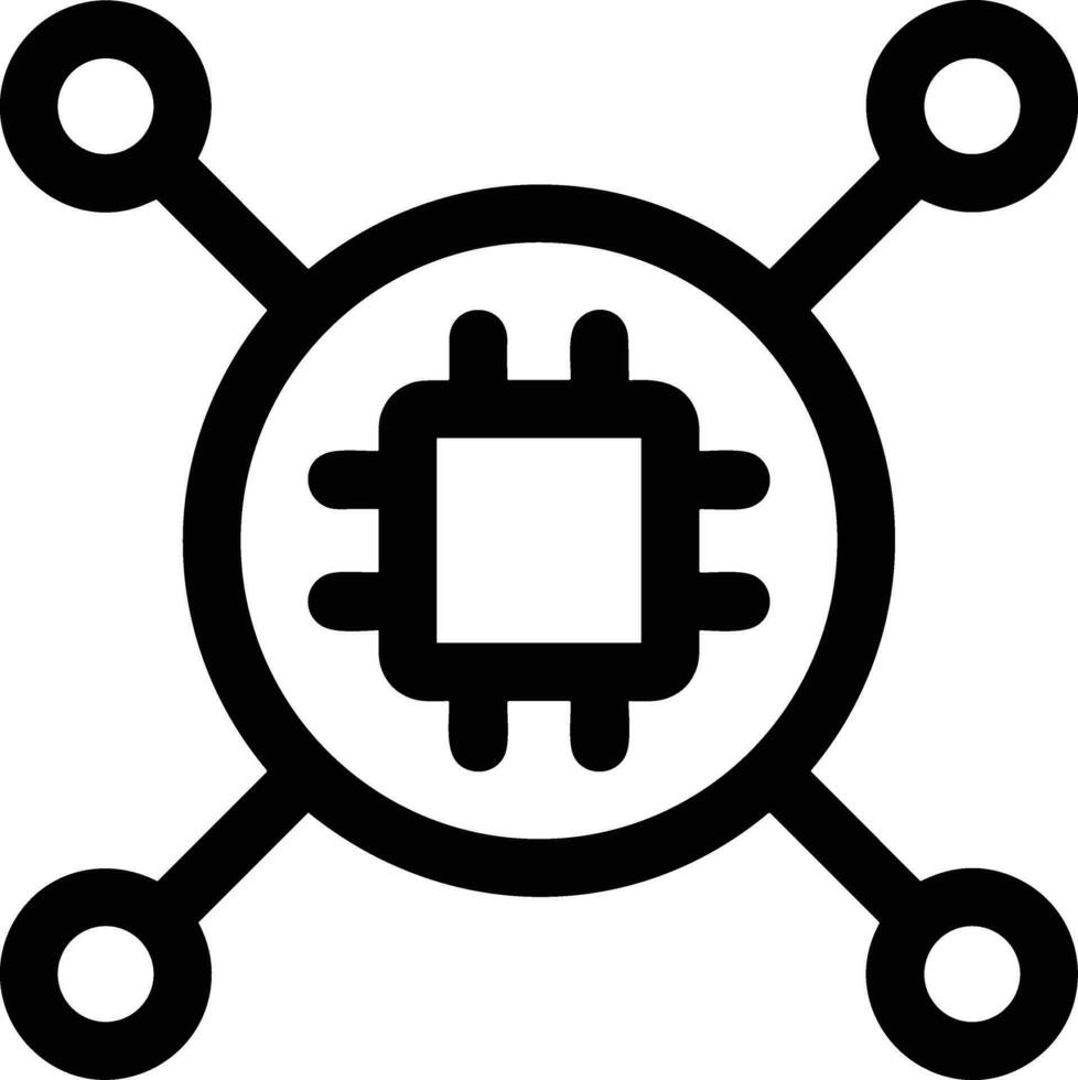 artificiel intelligence icône symbole vecteur image. illustration de le cerveau robot apprentissage Humain intelligent algorithme conception image.