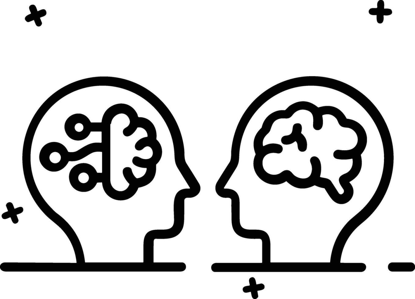 artificiel intelligence icône symbole vecteur image. illustration de le cerveau robot apprentissage Humain intelligent algorithme conception image.