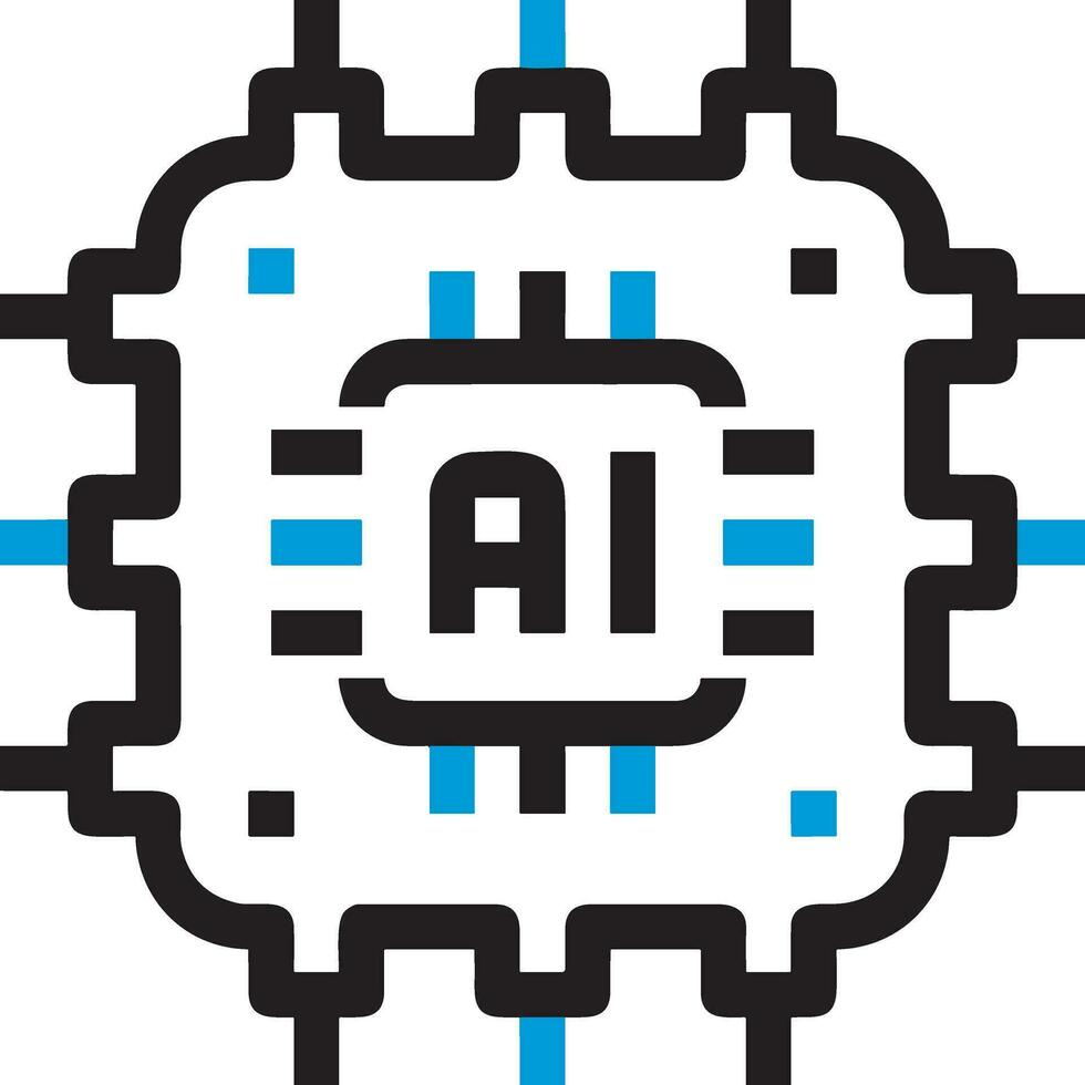 artificiel intelligence icône symbole vecteur image. illustration de le cerveau robot apprentissage Humain intelligent algorithme conception image.