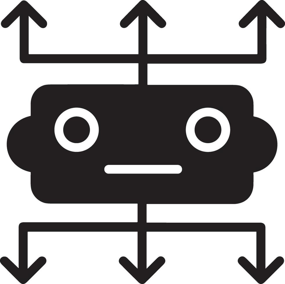 artificiel intelligence icône symbole vecteur image. illustration de le cerveau robot apprentissage Humain intelligent algorithme conception image.