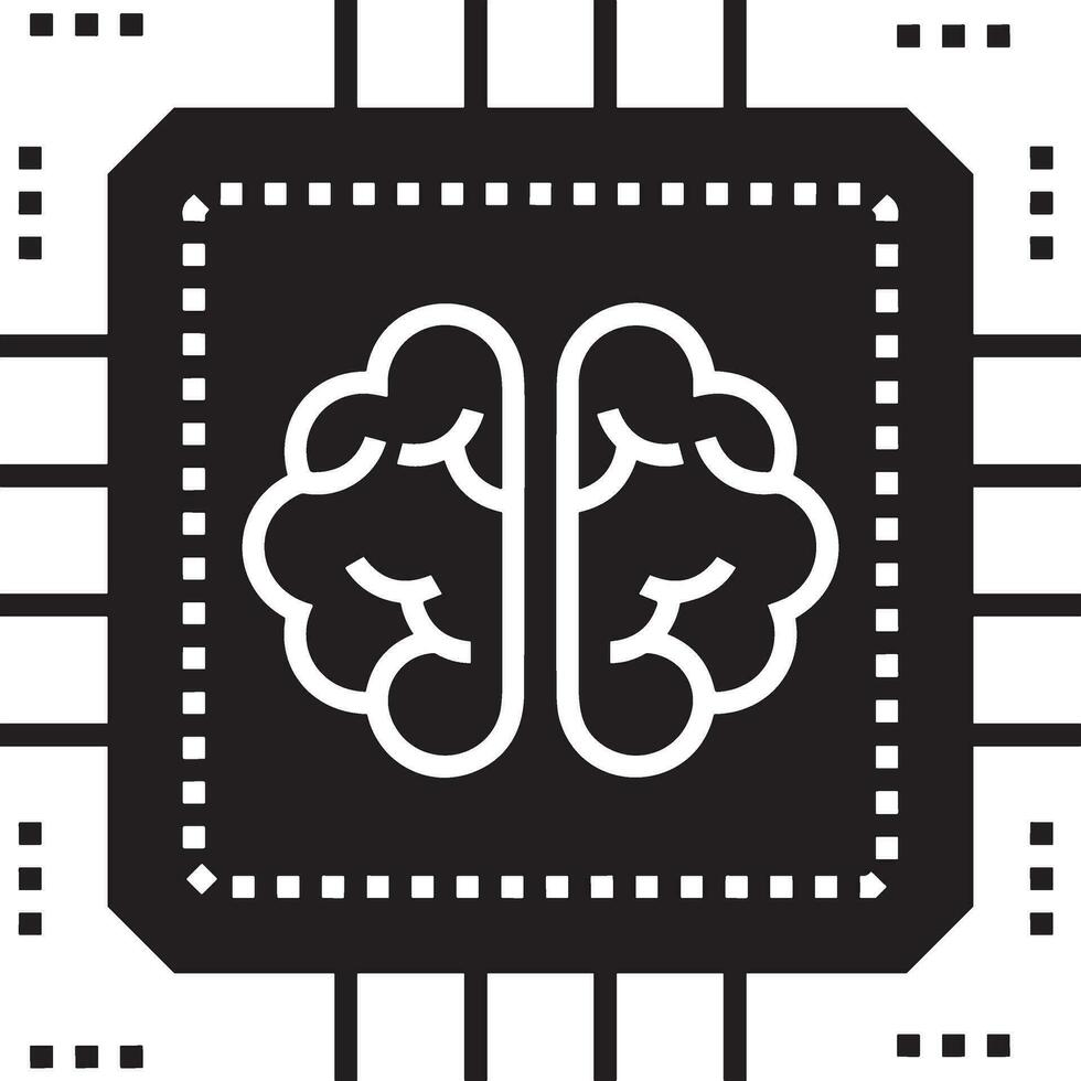 artificiel intelligence icône symbole vecteur image. illustration de le cerveau robot apprentissage Humain intelligent algorithme conception image.