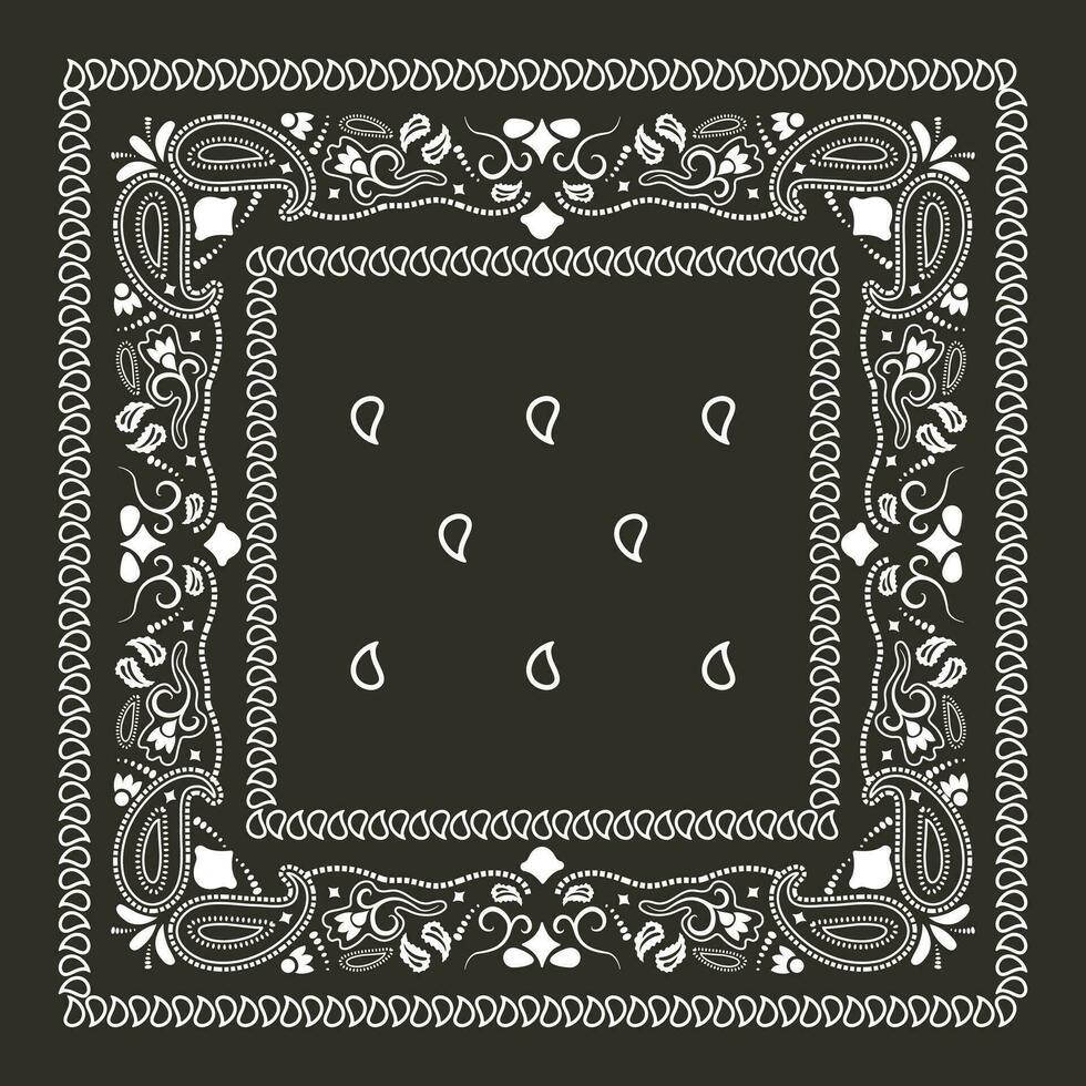 noir bandana foulard paisley en tissu patchwork abstrait vecteur sans couture modèle